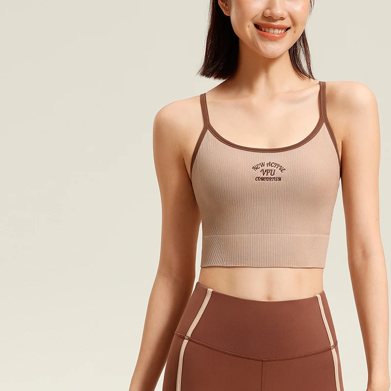 

VfU женский спортивный жилет в стиле ретро с низким ударом и нагрудником U-образный красивый слинг на спине, верхняя одежда для фитнеса и тренировок