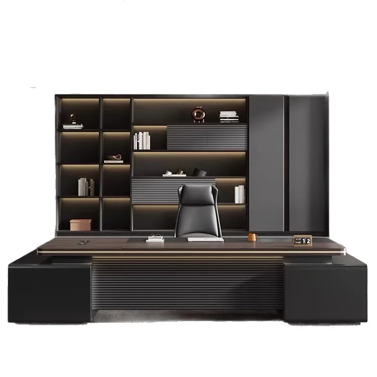 

office desk and chair combination, simple and modern president desk, large desk, supervisor desk, manager desk furniture