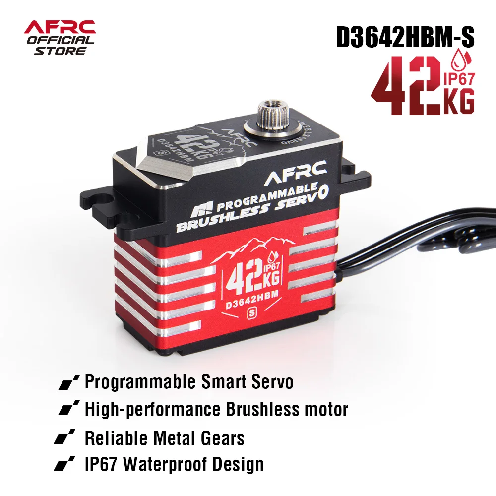 

AFRC-D3642HBM-S High Torque IP67 Programmable Brushless Servo For HSP YOKOMO TRXXXS 1/5, 1/8, 1/10 RC Car Boat Robot etc.Upgrad