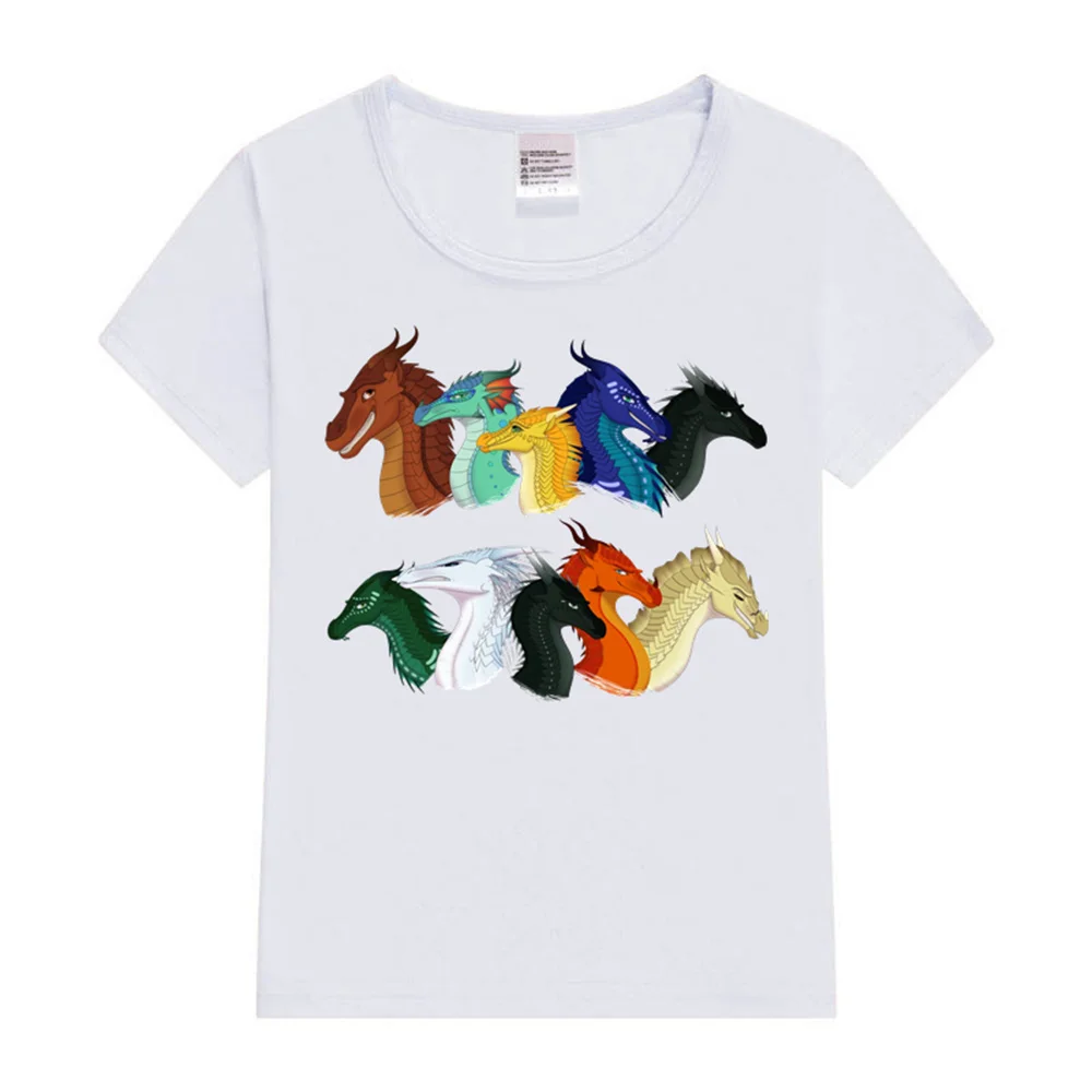 Wings of Fire POV Characters Kids T-Shirt Dragon Kids Boys Clothes White Short Sleev T-shirts Summer Children Clothing Baby Tops