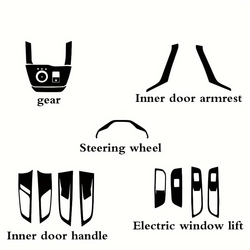 Carbon Fiber For MG MG4 2022-2023 Film Interior Stickers Center Console Gear Dashboard Air Door Handle Lift Panel