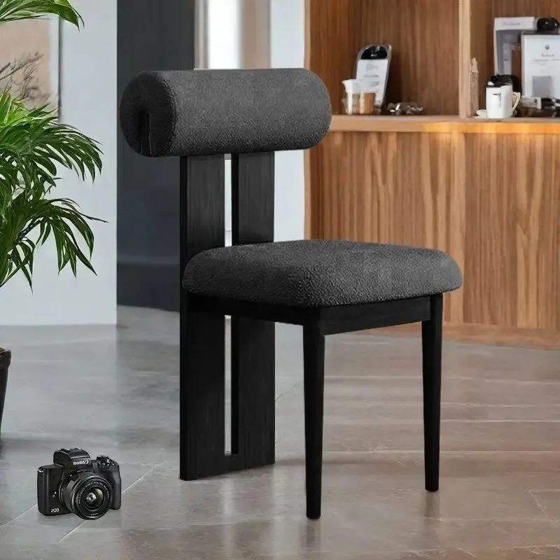 

Nordic retro French medieval solid wood dining chair, household wabi-sabi simple makeup chair