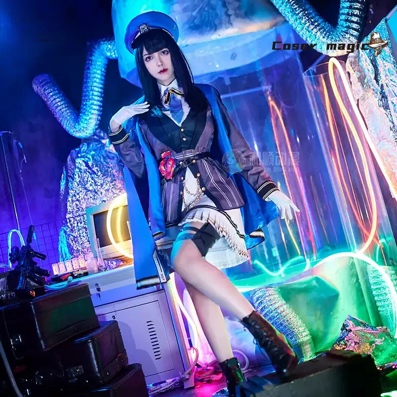 أنيمي نايكي آلهة النصر الديزل الأزرق بحار البدلة فستان جميل موحدة تأثيري حلي حفلة الهالوين ملابس النساء