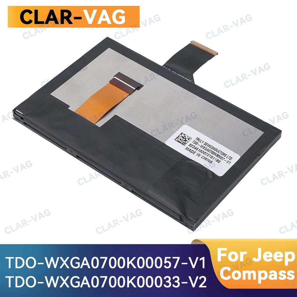 TDO-WXGA0700K00057-V1 WXGA0700K00033-V2 7 inch Touch screen For Jeep Compass 2017-2019 OEM TD0-K00033-S-W-1-ELCD Display