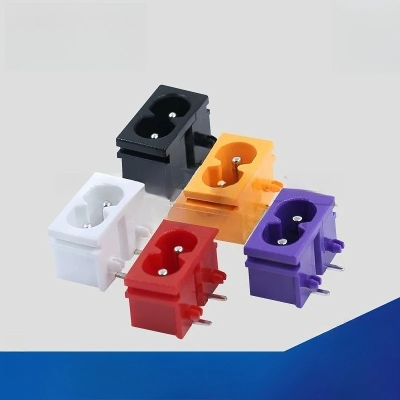 AC‑019A Power Connector, 90‑Degree Female Receptacle, Figure‑8 Socket IEC C6 Connector with Solid Pins