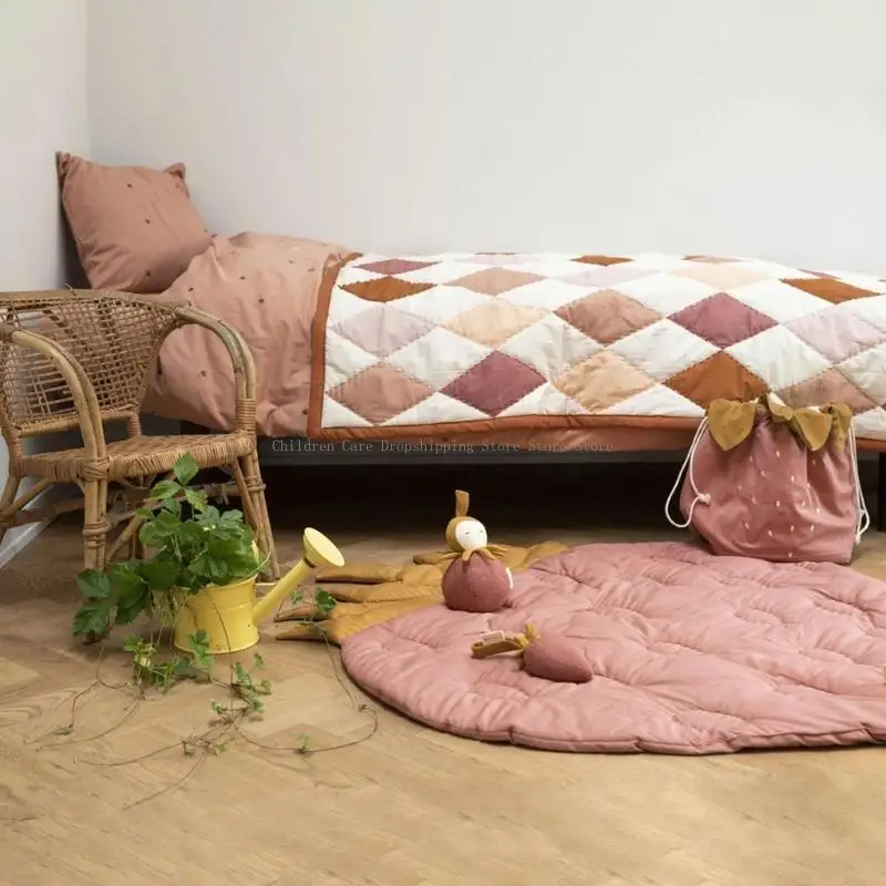 سجادة أرضية قطنية للأطفال للزحف للعب سجادة ديكور لغرفة الأطفال