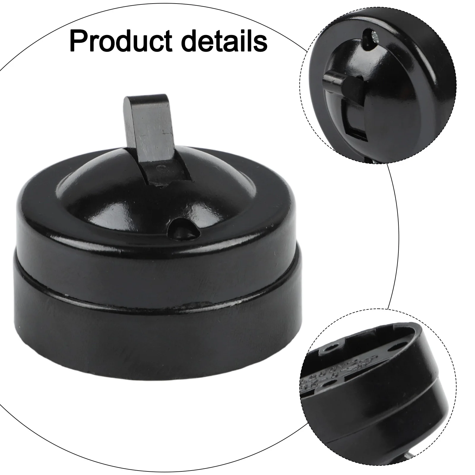 Round Single Pole Switch with Classic Outline for Wall Installation in Residential and Light Commercial Buildings