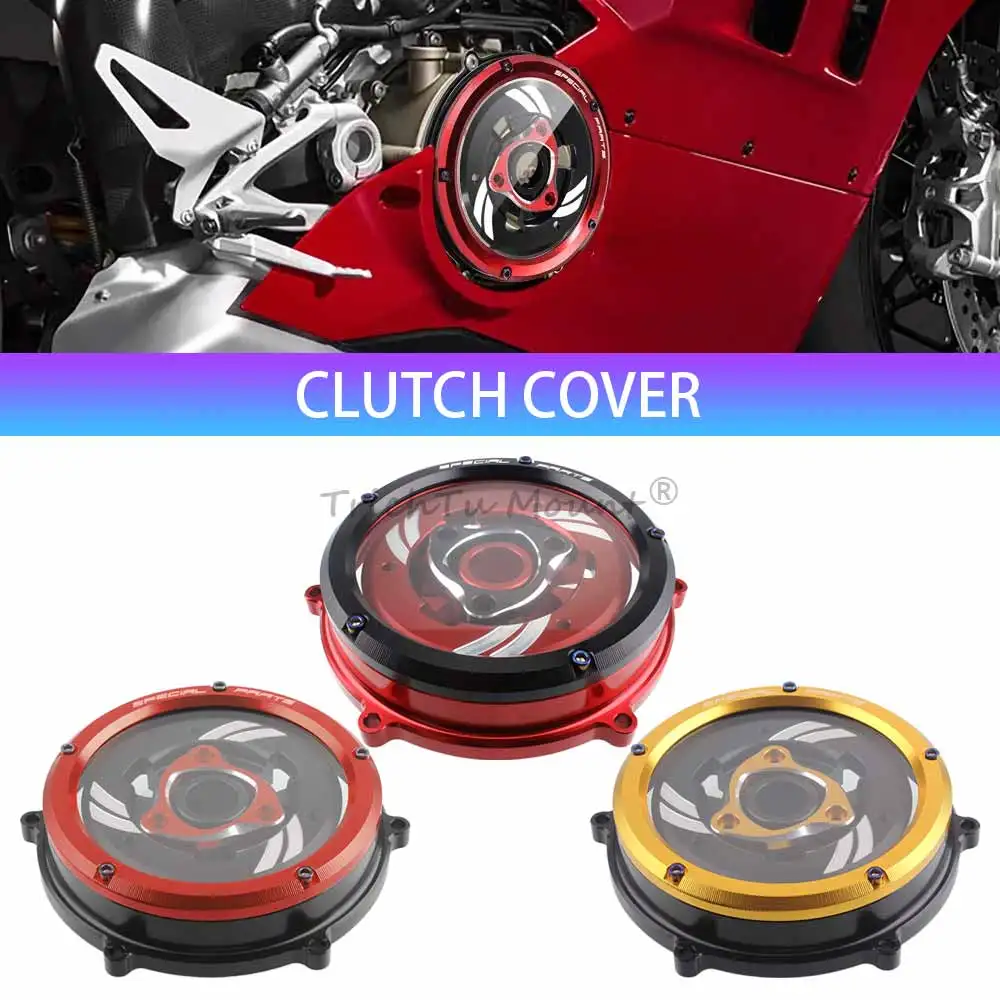 

For Ducati V4 Multistrada Panigale Streetfighter Diavel 2018-2024 Motorcycle Front Clear Clutch Cover Protective Kit