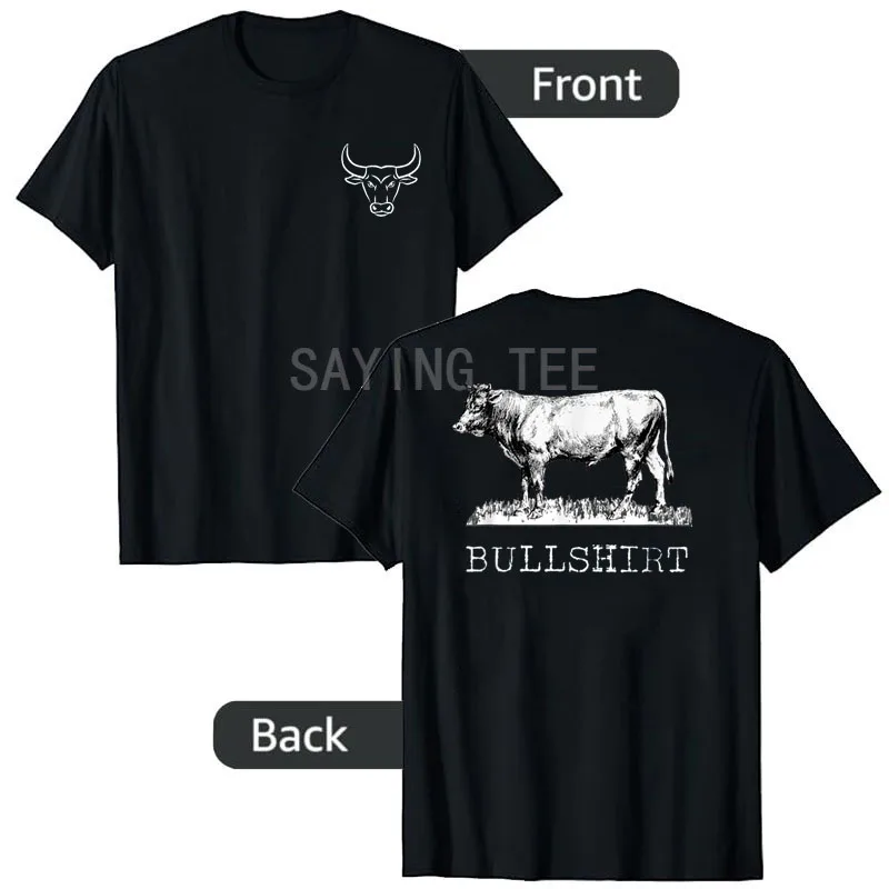 Bull Shirt - Funny Cow Cowboy Gift for Farmers Cattle Men T-Shirt Angry Bull Head and Face with Horns Y2k Design Graphic Tee Top