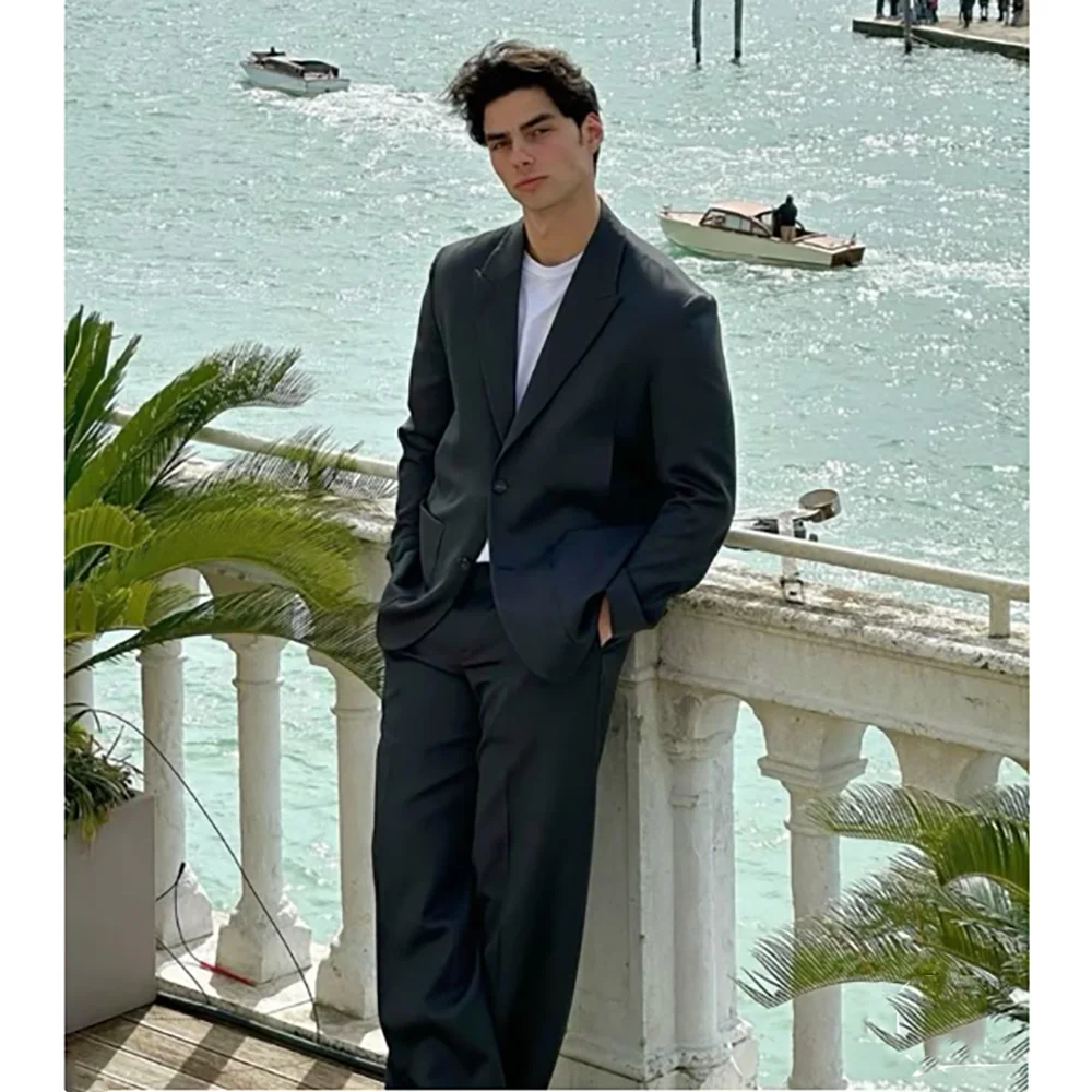 

Black Single Breasted Classic Men's Suits Jacket Pants Wedding Groom Tuxedo Formal Occasion Clothing