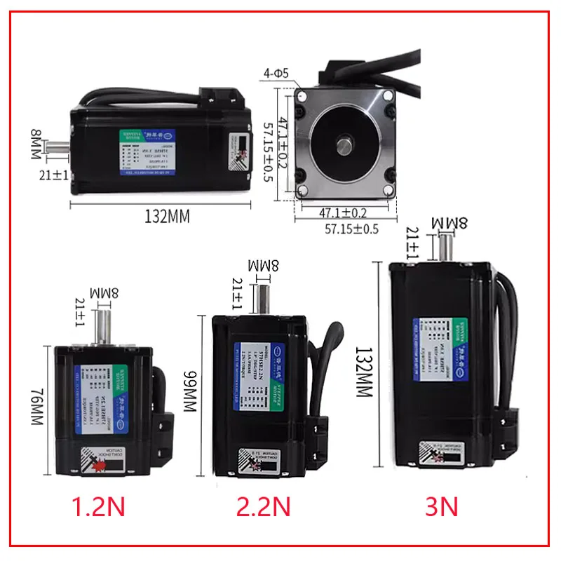 3 Axis Nema 23 Hybird Servo Motor Set Boat Engine：Driver HBS57+57 Hybird Closed Loop 3N.m 2 Phase Stepper Motor  for Engraver