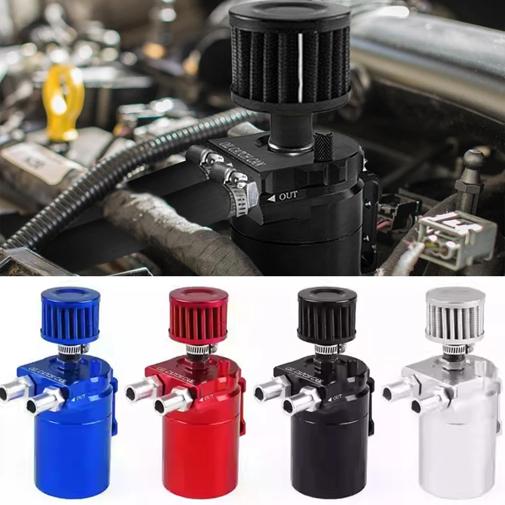 Universal Oil Catch Container Auto Aluminum 300ML Universal  Bfled Engine Oil Catch Can Reservoir Tank Oil with Air Filter Kit