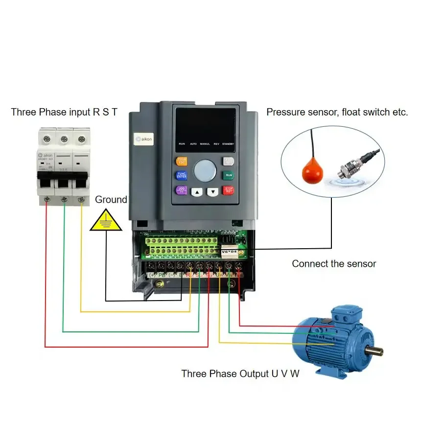 Vfd Inverter 2.2kw Electric Motor Variable Frequency Drive Single Phase To 3 Phase Solar VFD Pump Drive