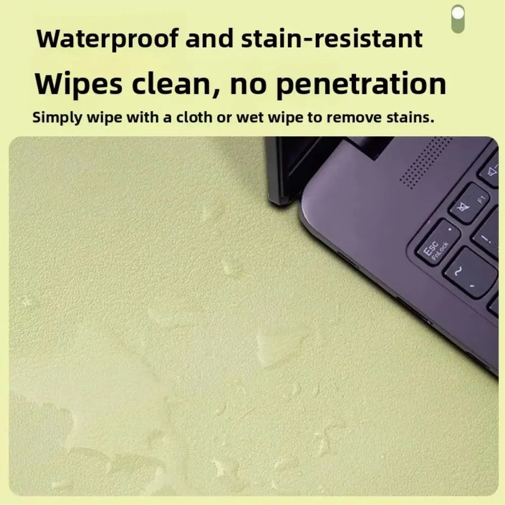 Waterproof PU Leather Table Cover Oilproof Anti-slip Oilproof Table Cloths Pure Color Eye-Protective Computer Desk Mat Office