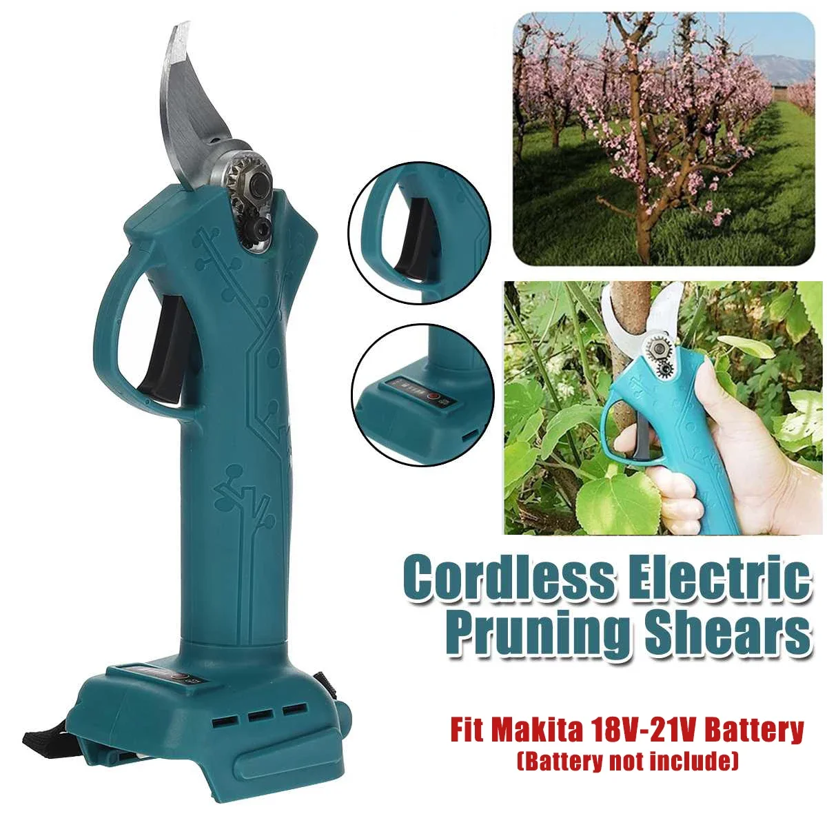 Electric Pruner Pruning Shear Garden Tree Bonsai Pruning Shears Power Tool For Makita 18V-21V Battery Branch Cutter Rechargeable