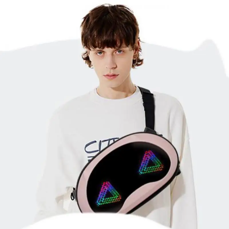 LED Smart Display APP operation Men Chest Bag Motorcycle Cycling Bag Travel Shoulder Bag woman Custom DIY Sport Crossbody Bag