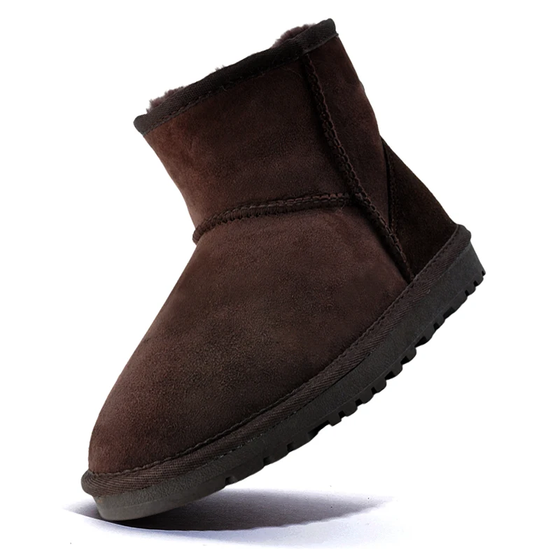 

Sheepskin Leather Women Boots 100% Natural Fur Lined Winter Ankle Snow Boots For Women Fashion Short Basic Winter Shoes