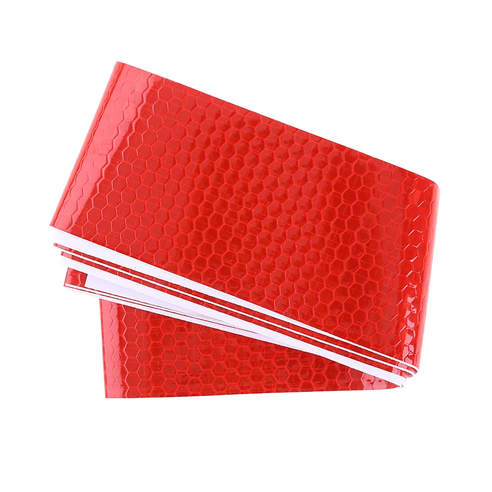 

4 PCS Reflective Stickers High Visibility Tape Vehicle Adhesive Trailers Trucks Warning Vehicles Conspicuity Red