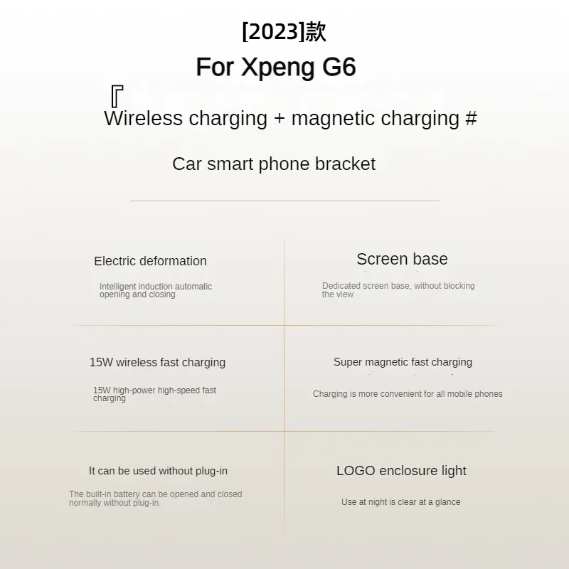 2023 per Xpeng G6 supporto per telefono con schermo per auto caricatore Wireless modifica della navigazione interni dimensioni da 14.96 pollici