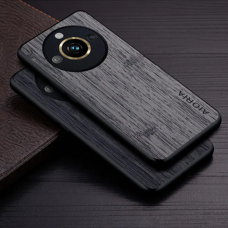 Case for Realme 11 Pro Plus 11X 5G 4G funda bamboo wood pattern Leather cover Luxury coque for oppo realme 11 pro case capa