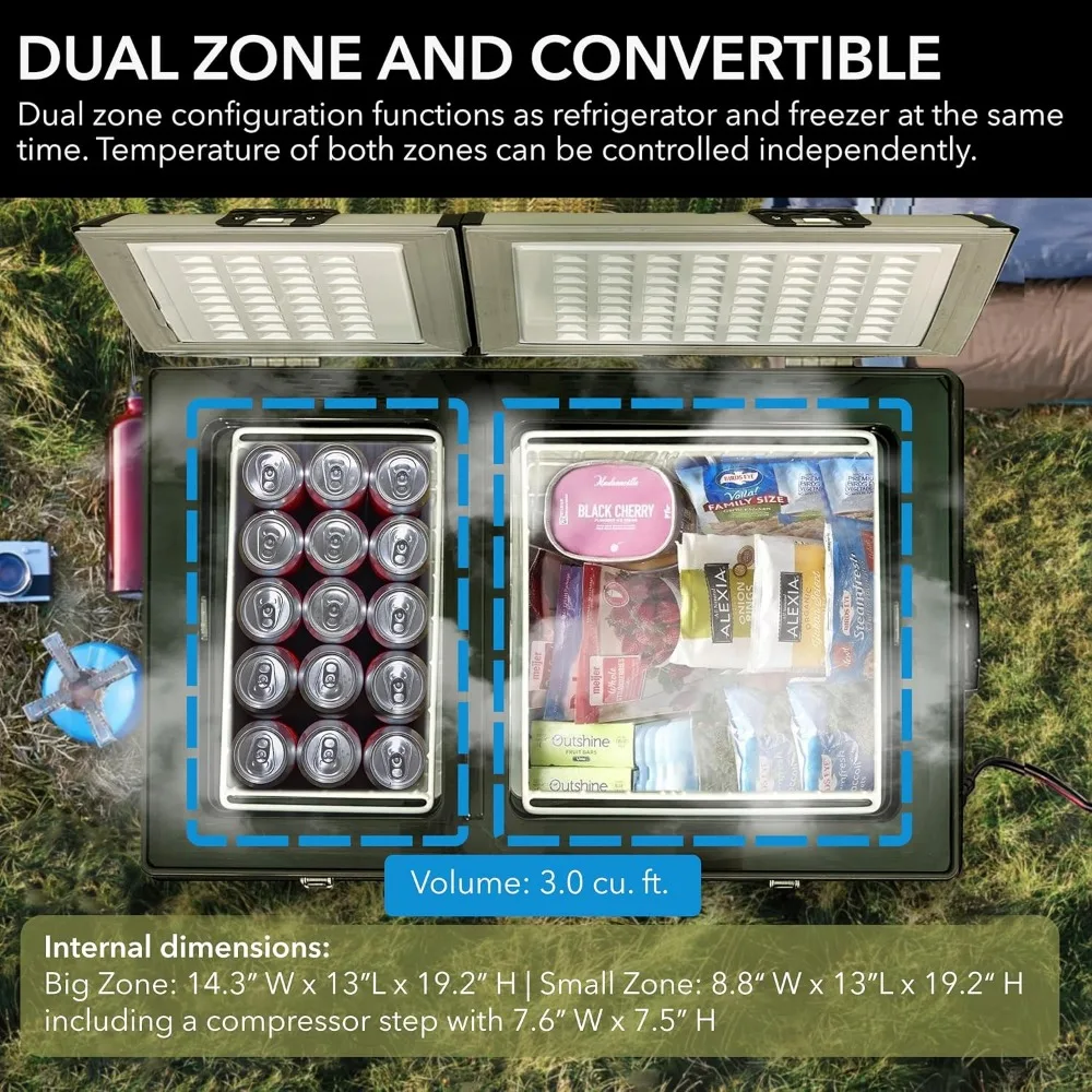 Ruote opzionali per frigorifero portatile a FM-901DZ Zone, congelatore reale AC 110V/ DC 12V per auto, casa, campeggio, RV-8 ° f