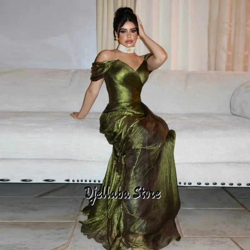 

Attractive Off the Shoulder Celebrity Dresses with Pleat Mermaid Long Party Dresses Vestido De Formatura Customized
