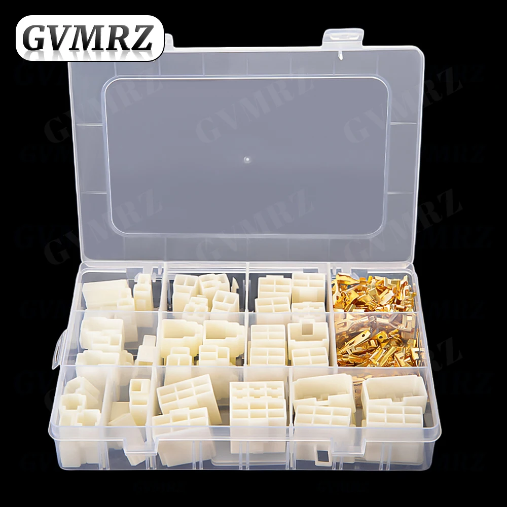 

Комплект автомобильных быстроразъемных разъемов 6,3 мм, 1-6-контактный, с мужскими и женскими корпусами и латунными обжимными клеммами