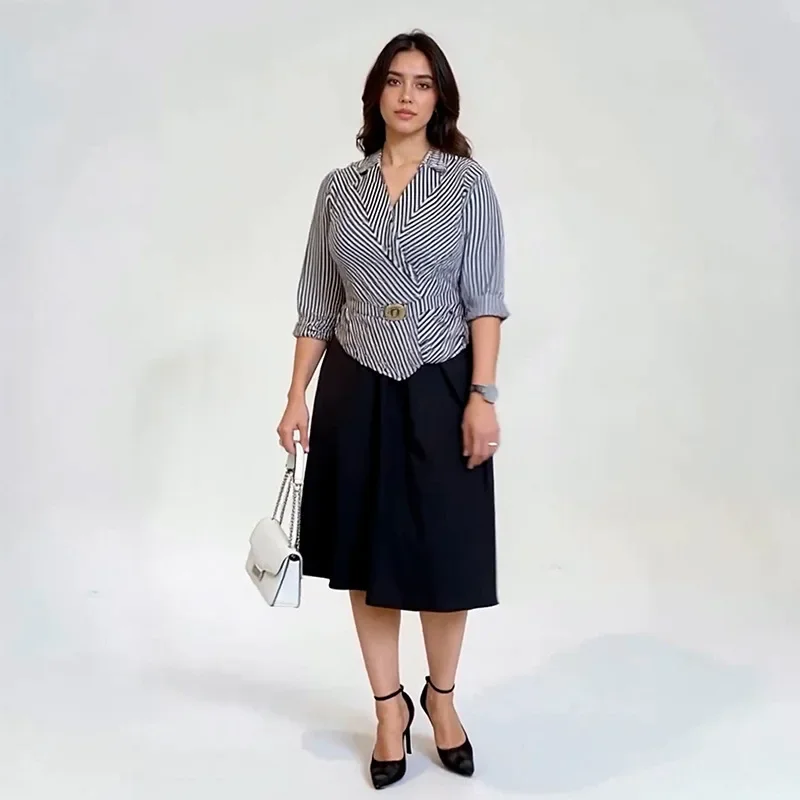 

Dashiki African Dresses for Women Autumn Elegant African 3/4 Sleeve V-neck Polyester Party Evening Midi Dress Africa Clothing