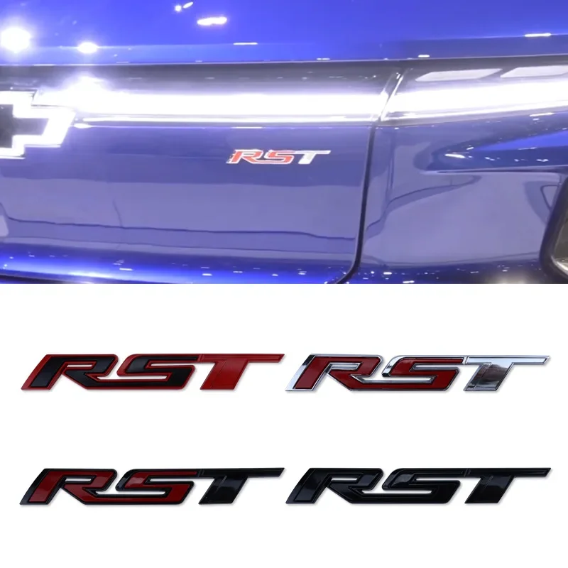 3D Metal RST Logo Sticker Rear Trunk Emblem Badge Car Decals For Chevy Chevrolet Silverado Accessories