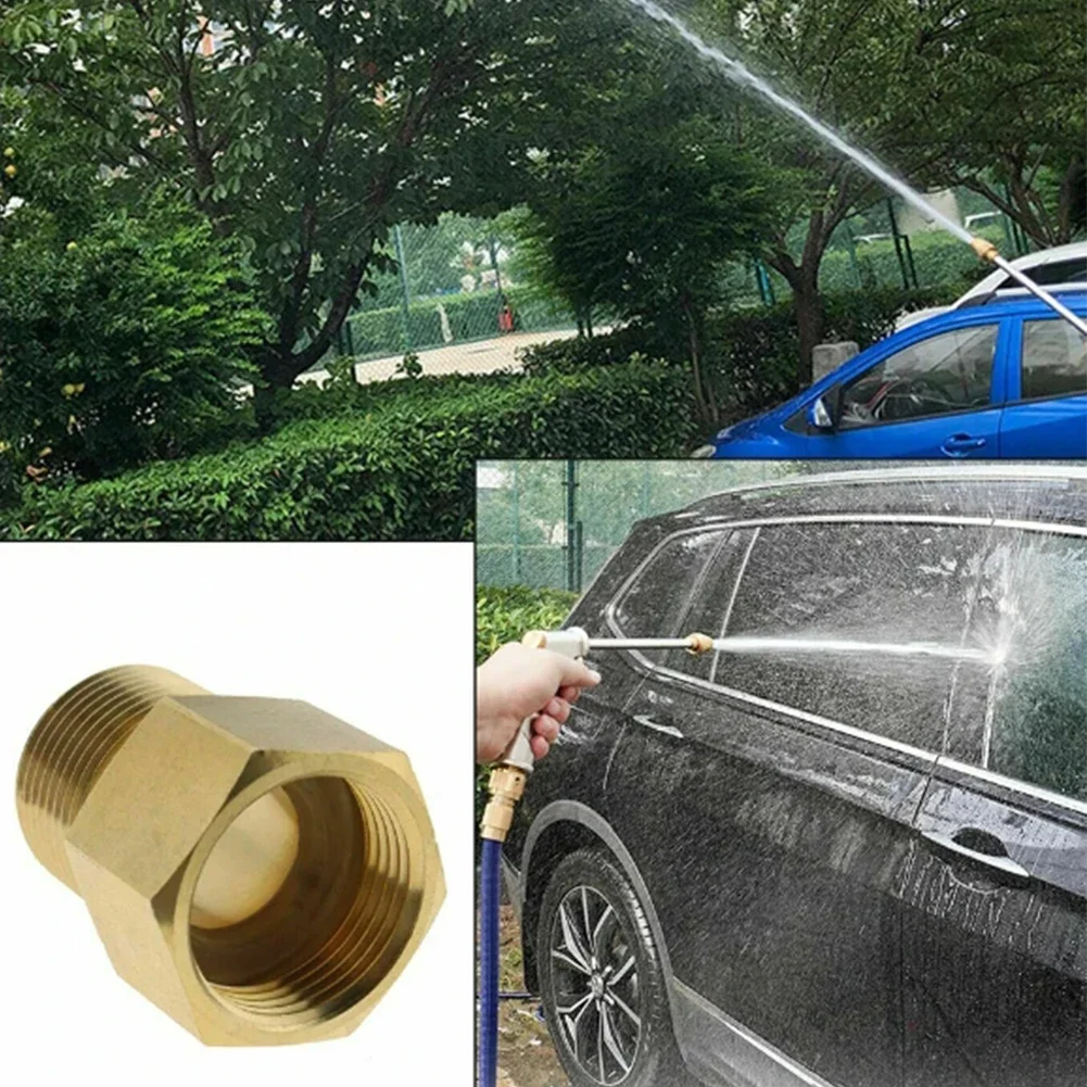 Brass Valve Connector Brass Pipe Connector Brass Material Easy Installation External Thread Hexagonal Shape Internal Thread