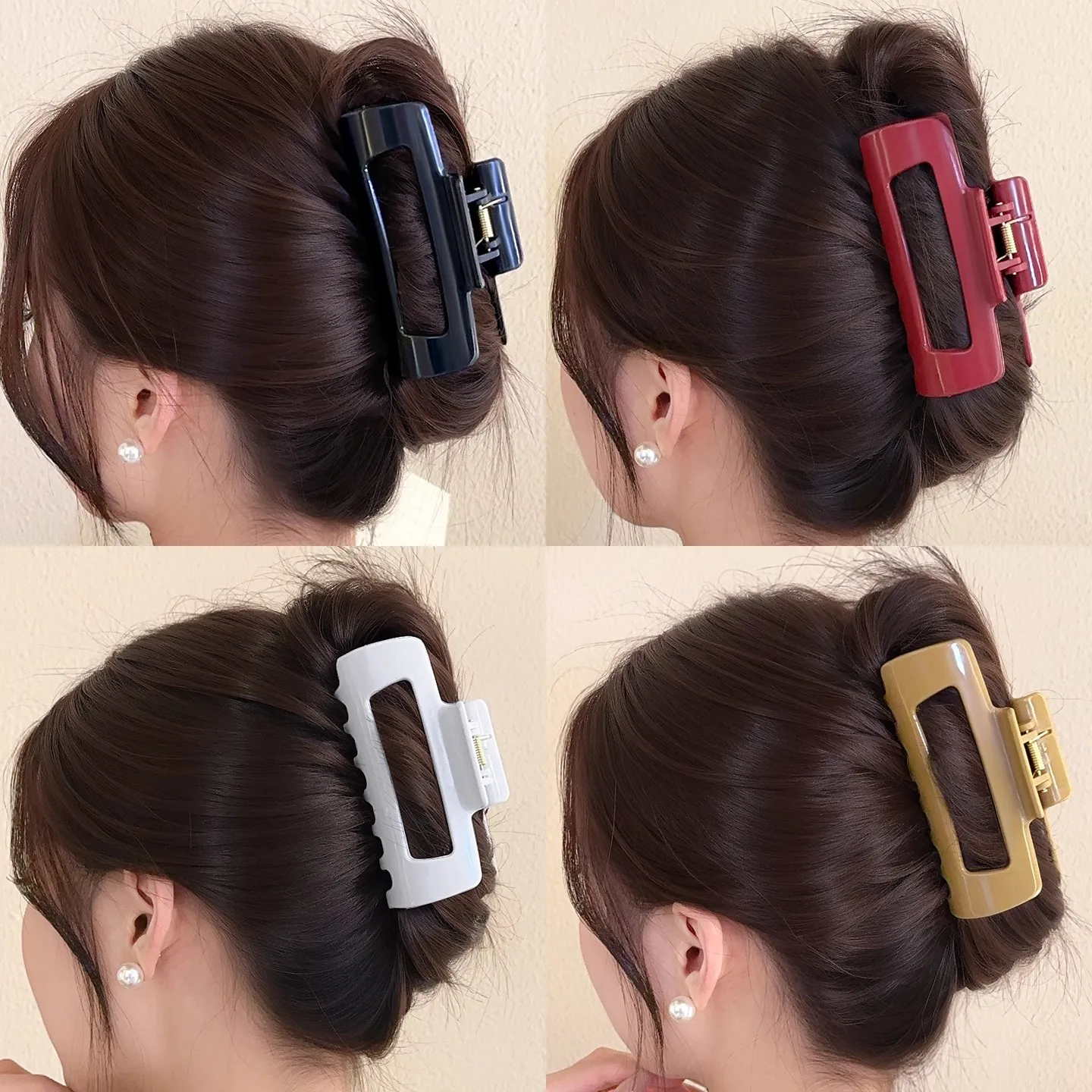 10.5cmソフトシリコンヘアクロウ 2025年新作 大きめ幾何学模様ヘアクリップ 丈夫で衝撃吸収性のあるヘアクリップ 女性用ヘアアクセサリー