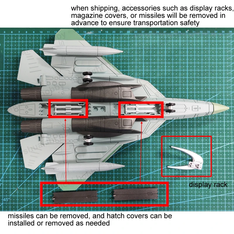 1PCS 1/72 Scale Russian Su-57 Fighter Jet Plastic Model Finished Aircraft Static Ornament with Display Rack for DIY Collection