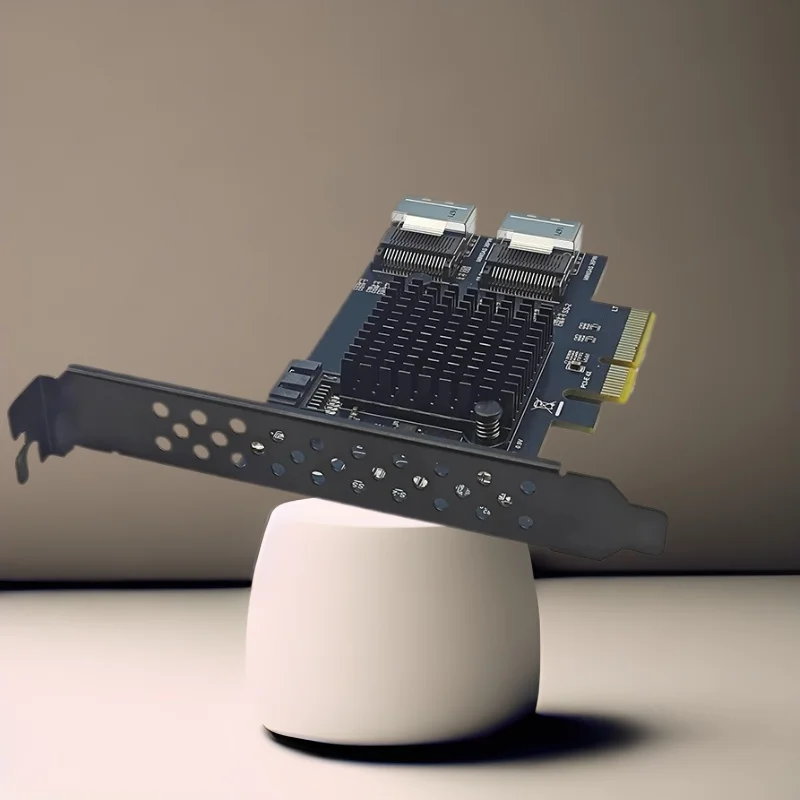 

PCI Express 3.0 X4 to 9Port SATA3.0 Convert Card Riser PCIE SATA Card RTL9101 Chip PCI-E to 2Port SFF-8087 + SATA Expansion Card