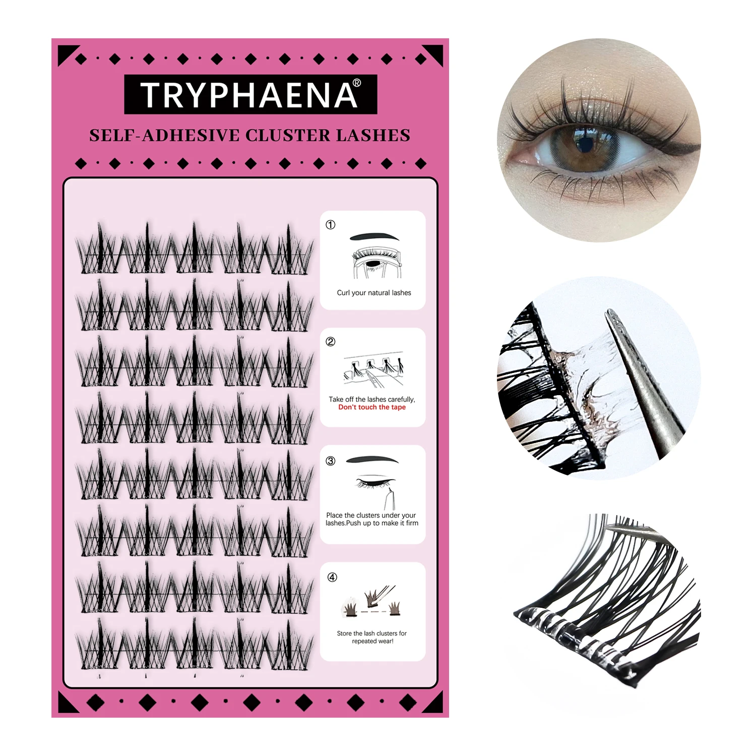 下まつげクラスター,接着剤なし,自然な髪,韓国のメイク