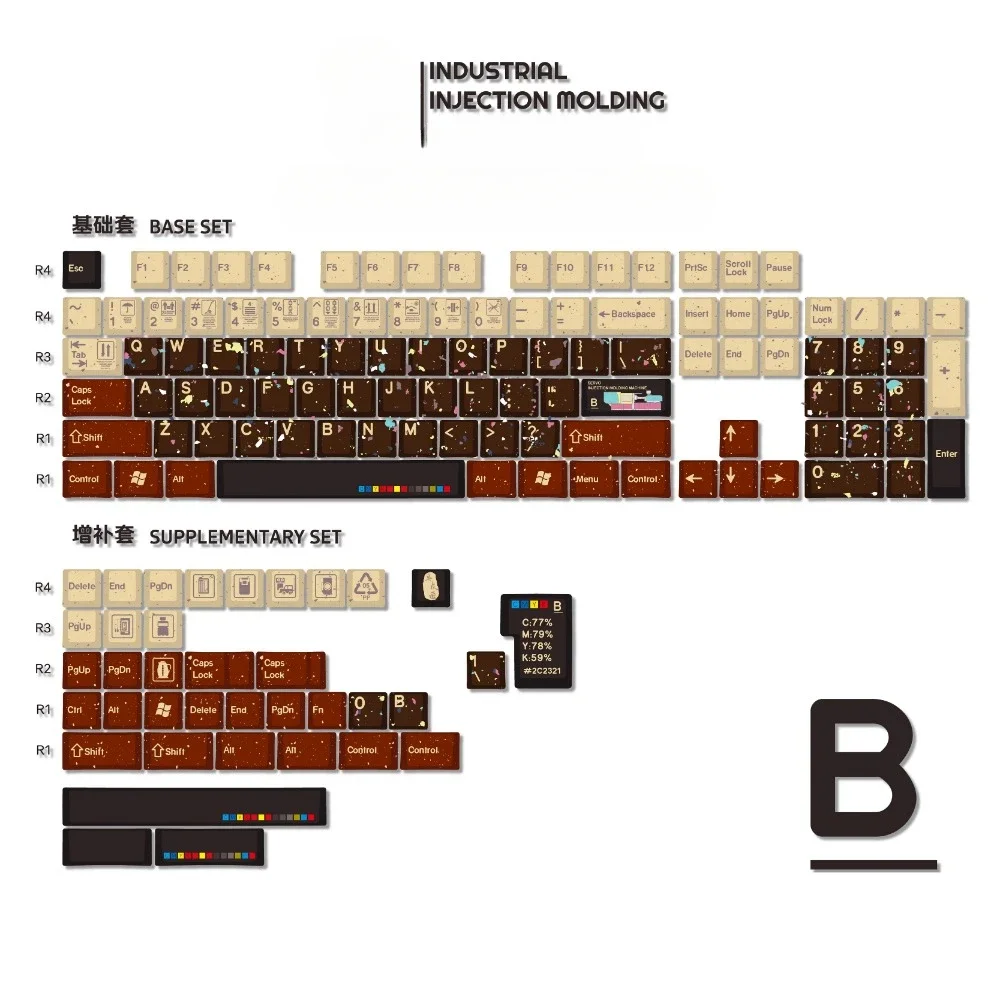 Imagem -06 - Echome Splash-tinta Keycap Custom Cap Teclado Estilo Industrial Perfil Cereja Pbt Teclado Mecânico Rainy75 141 Chaves