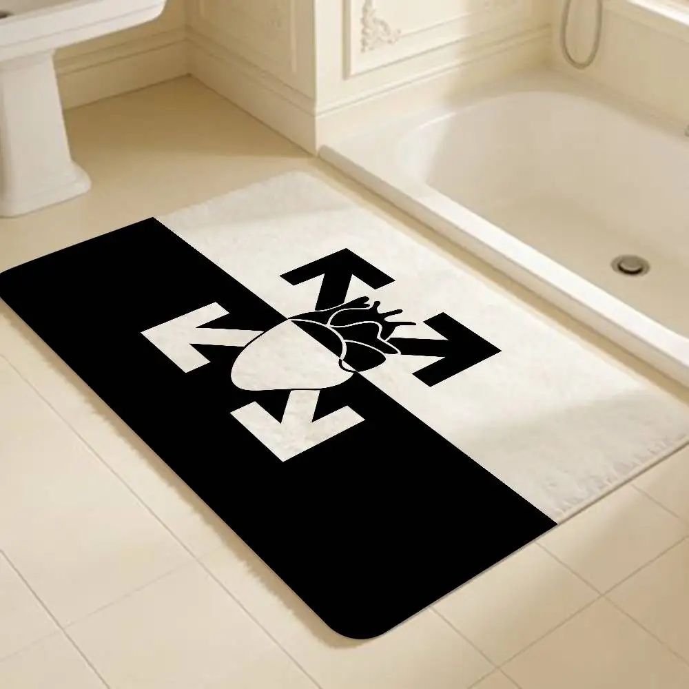 O-Off B-Black White Stripe Hallway Carpet Washable Non-Slip Living Room Sofa Chairs Area Mat Kitchen Doormat Area Rug