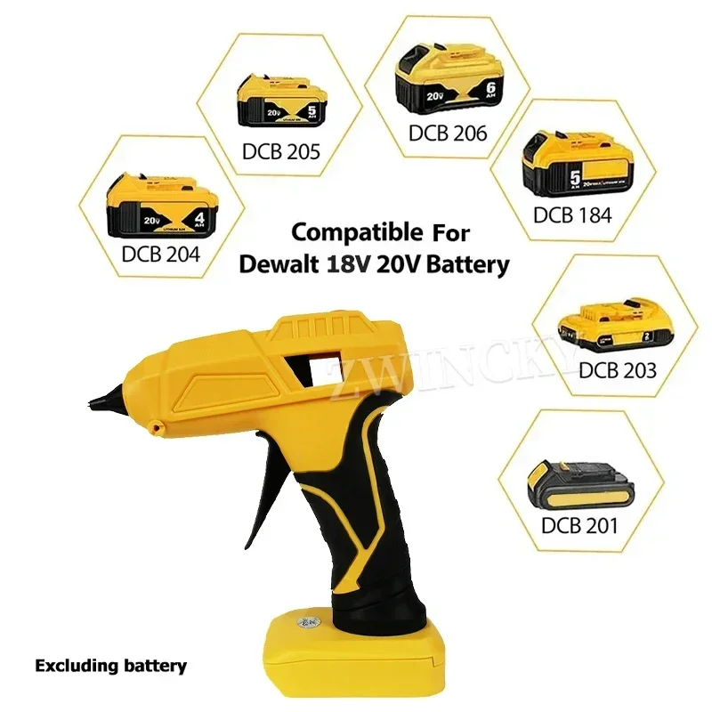 Electric Handheld Hot Melt Glue Gun Repair DIY Tool For Milwaukee/Dewalt/Makita 18V Li-ion Battery Hot Melt Welding Hot Air Gun