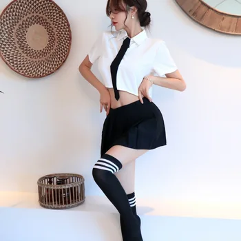 Sexy Japanese School Girl Outfit Student Dress Pleated Skirt Hot Uniform Temptation Schoolgirl Skirt Sex Erotic Cosplay Lingerie