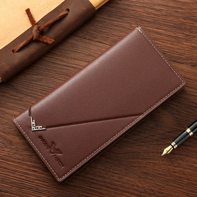 

Cross border New Men's Fashion Long Wallet Soft Leather Money Clip Handbag Large Capacity Business Bag Multi Card Card Card Bag