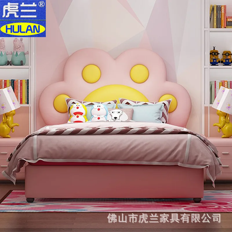 어린이 가구 창의적인 만화 침대, 꽃 침대, 1.2 미터 싱글 침대, 하이 박스 보관, 남아 및 여아 침대  Best5