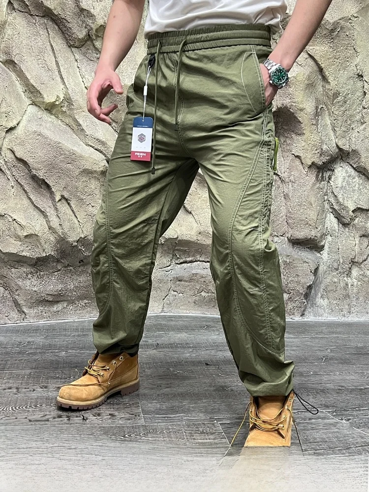 

Легкие повседневные брюки для работы на открытом воздухе, мужские и женские, с текстурой, прямого кроя, весна-лето, однотонные, для повседневной носки