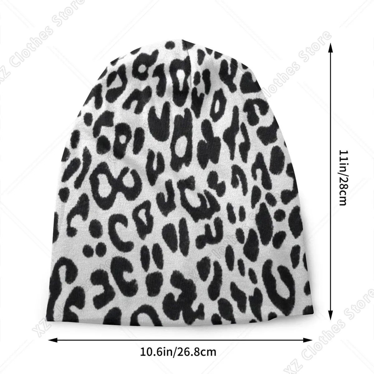 Custom White Tiger Skin Pattern Skullies Beanies Caps Unisex Winter Knitted Hat Tropical Wild Animal Bonnet Hats Outdoor Ski Cap