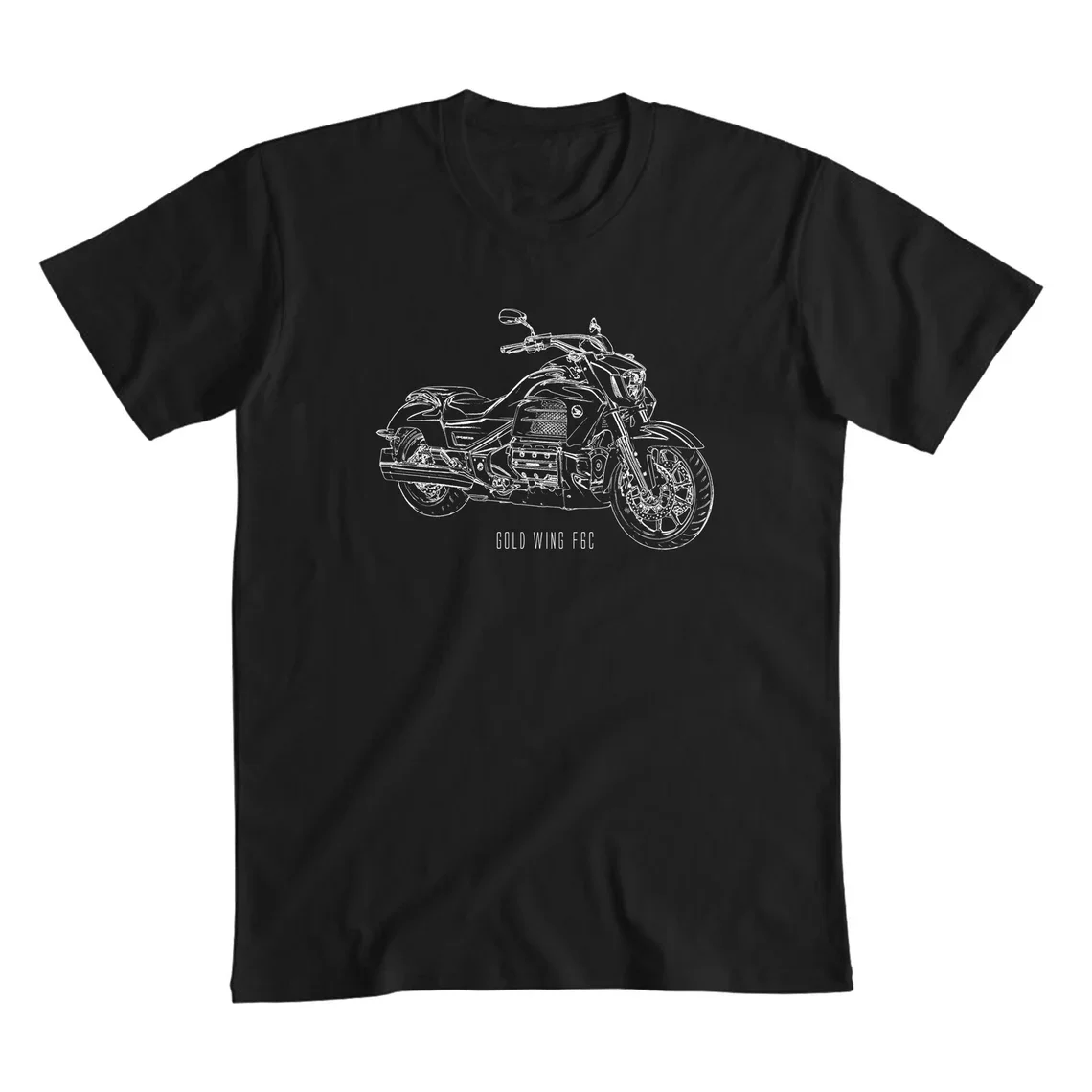 

Gold Wing F6C Motorcycle T-Shirt Graphic Summer Short Sleeves 100% Cotton Cool Tee S-3XL