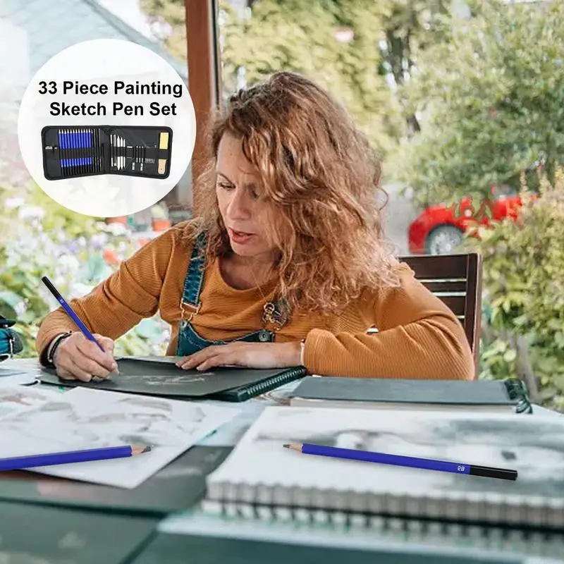 Карандаши для рисования набор художественных карандашей, наколенный ластик, точилка для карандашей, палочки для древесного угля 12, графитовый карандаш, удлинитель для карандашей, художественные принадлежности