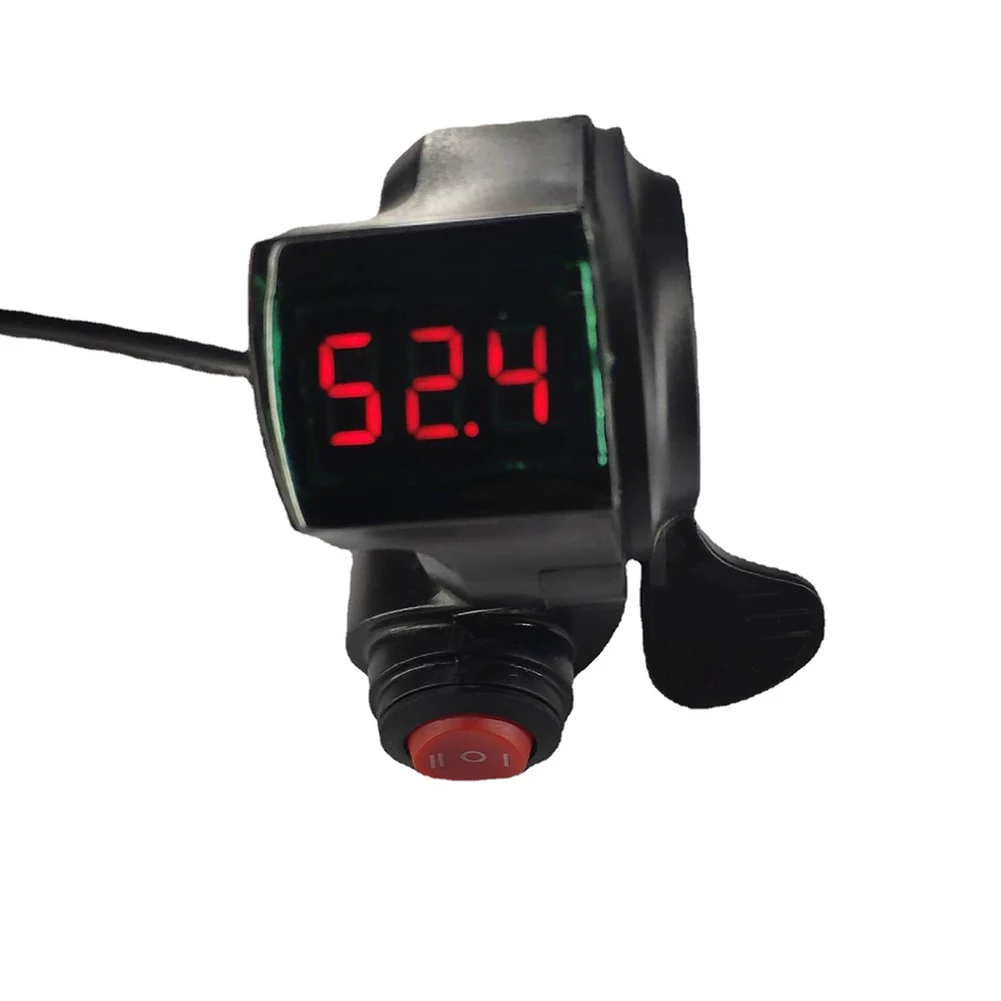 electric Bike Thumb Throttle Digitale Battery Voltage Display Voltmeter Switch Power Met Key Lock