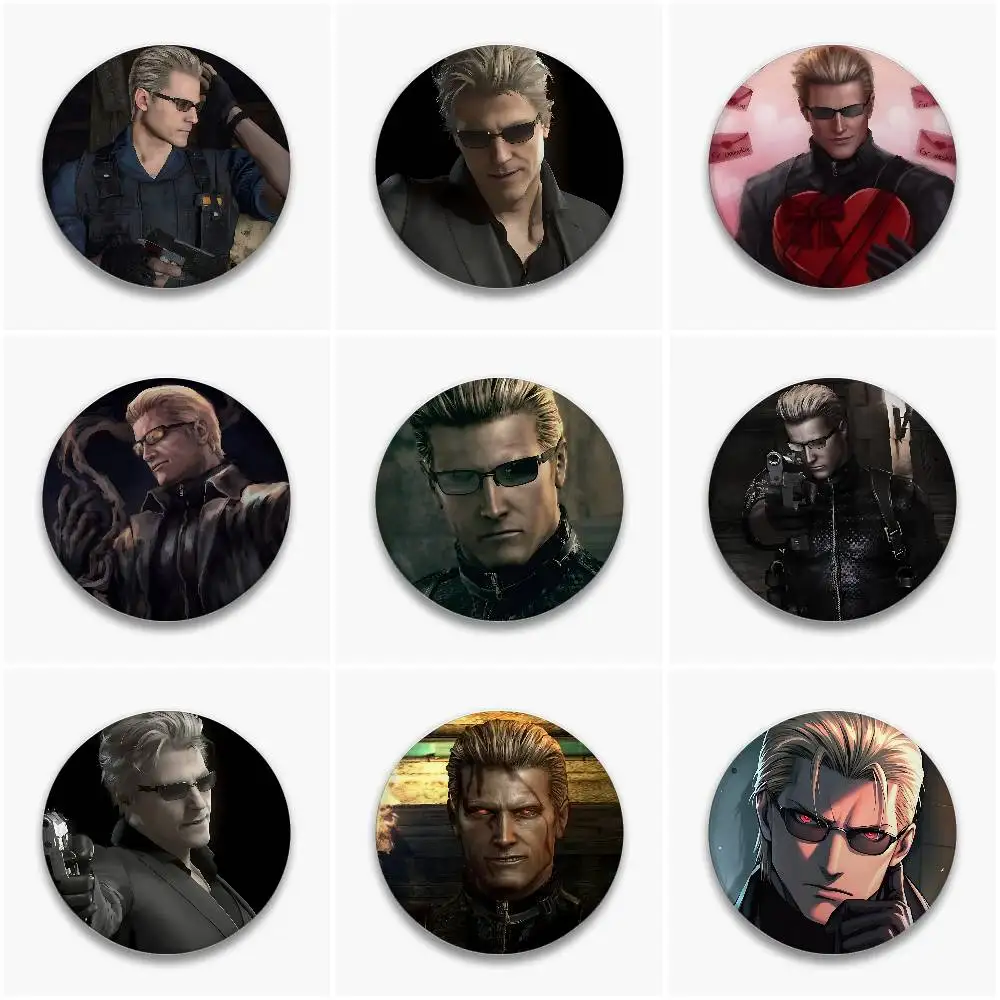 Coole A-Albert W-Wesker Abzeichen, Button-Pins, handgefertigte Broschen für Kleidung, Abzeichen, Rucksack-Dekoration, Accessoires