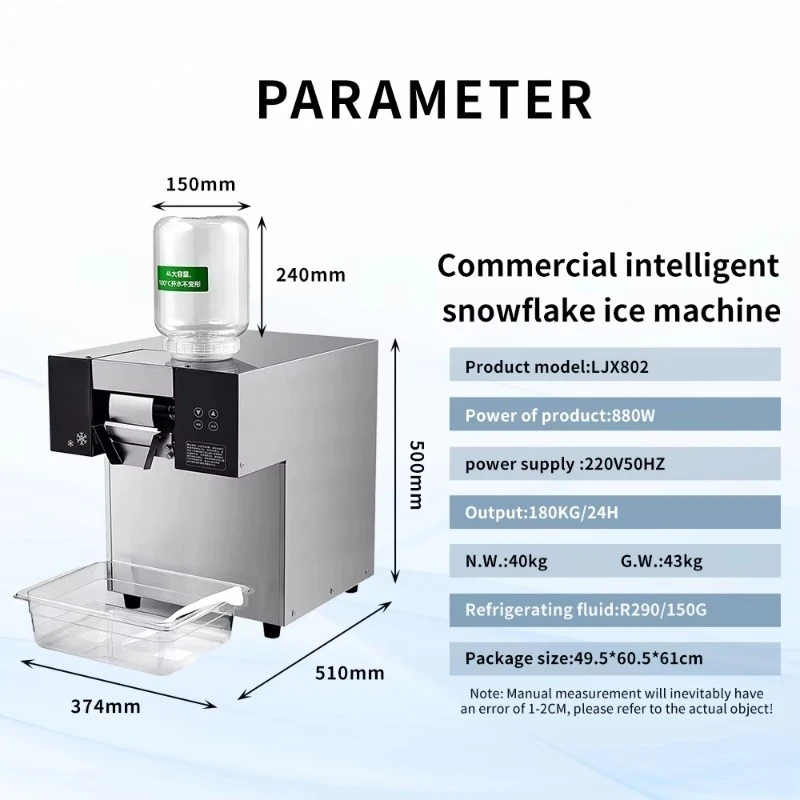 Hot Sale Commercial Water Cooling Snowflake Ice Maker Shaver Machine Bingsu Snow Ice Machine Smoothie Ice Crusher