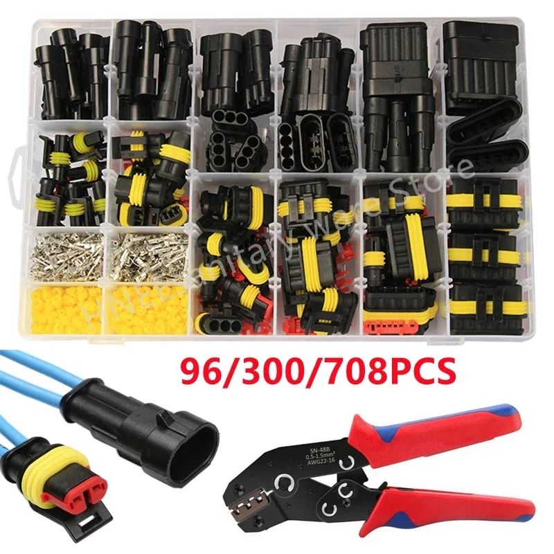 Waterproof Connectors Kit Automotive Wire Quick Connector Electrical In Car Wiring Auto Seal Socket 1 2 3 4 5 6 Pin Plug Kit Way
