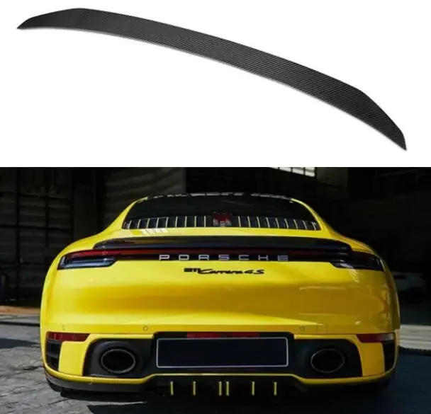 REAL CARBON FIBER REAR WING TRUNK LIP TAIL SPOILER FOR Porsche 911 992 2019 2020 2021 2022