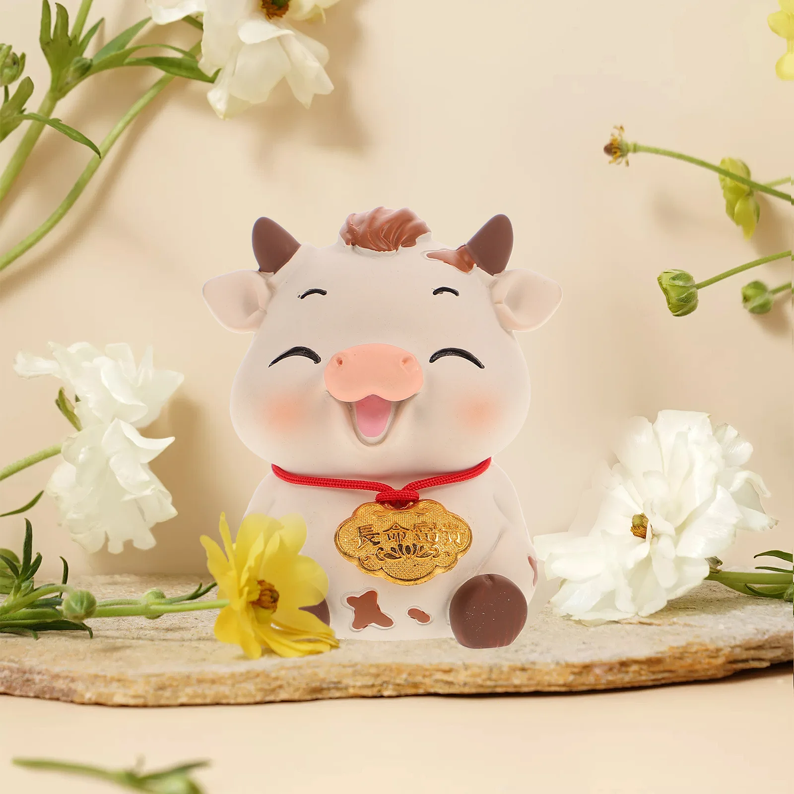 

Car Decoration Cow Figurines Home Tabletop Adornment for Dashboard Cute Calf Shape